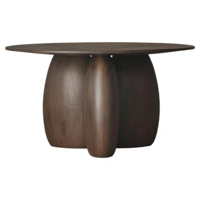 Pre-owned Nono No47 Scarpa Round Dining Table – Made-to-order Solid Wood By Joel Escalona In Brown
