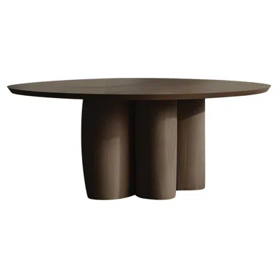 Pre-owned Nono No50 Scarpa Table By  – Round Top And Sculptural Wooden Base Design In Brown