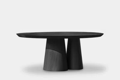Pre-owned Nono No51 Scarpa Dining Table – Custom Round Solid Wood Top By Joel Escalona In Brown