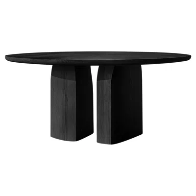 Pre-owned Nono No55 Scarpa Table – Custom Solid Wood Round Top By Joel Escalona In Brown