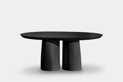 Pre-owned Nono No57 Scarpa Dining Table – Sculptural Round Top In Solid Wood By Joel Escalona In Brown