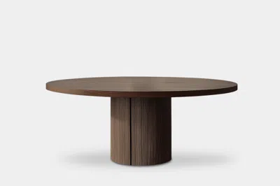 Pre-owned Nono No6 Scarpa Wooden Table By  – Customizable Round Top With Sculptural Design In Brown