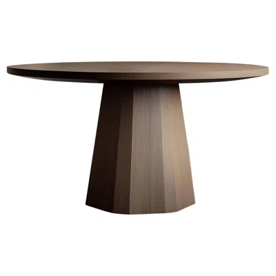 Pre-owned Nono No9 Scarpa Round Table – Made-to-order Solid Wood With Cylindrical Base By Joel In Brown