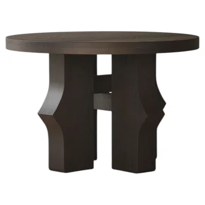 Pre-owned Nono Round Fundamenta Coffee 51 Geometric Wood, Modern Appeal By  In Brown