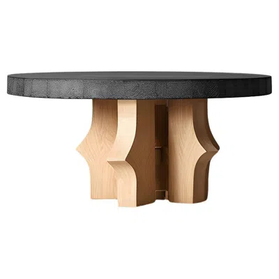 Pre-owned Nono Round Fundamenta Coffee 51 Geometric Wood, Modern Appeal By  In Brown