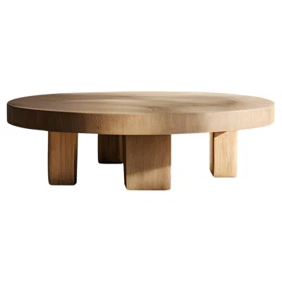 Pre-owned Nono Round Solid Wood Fundamenta 50 Abstract Elegance, Durable Design By  In Brown