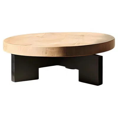 Pre-owned Nono Round Top Fundamenta Table 61 Abstract Oak, Sleek Design By  In Brown