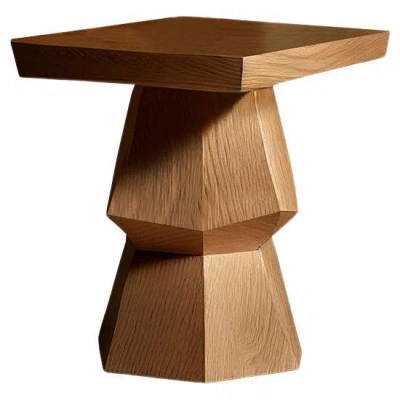 Pre-owned Nono Side Table, Night Stand In Solid Wood, Auxiliary Table Socle 3 By Joel Escalona In Sand