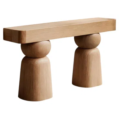 Pre-owned Nono Socle No11 Sofa Table By  In Solid Wood In Brown