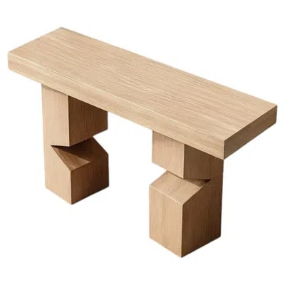 Pre-owned Nono Socle No19 Accent Table By  In Solid Wood In Brown