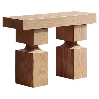 Pre-owned Nono Socle No25 Sofa Table By  In Solid Wood In Brown