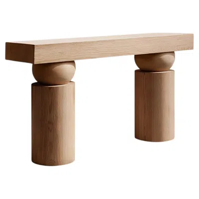 Pre-owned Nono Socle No3 Hallway Table By  In Solid Wood In Brown