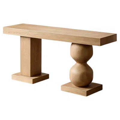 Pre-owned Nono Socle No7 Statement Table By  In Solid Wood In Brown