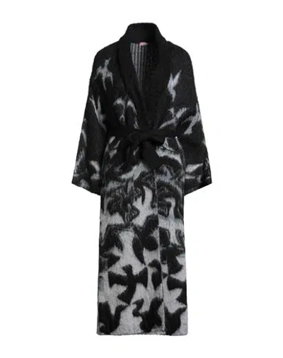 Noodle Italia Woman Cardigan Black Size M Mohair Wool, Polyamide, Acrylic