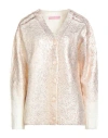 Noodle Italia Woman Cardigan Bronze Size M Acrylic, Mohair Wool, Seacell, Virgin Wool In Neutral