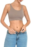 Noody Seamless Body Smooth Scoop Neck Top In Gray