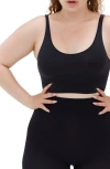 Noodyskin Seamless Body Smooth Scoop Neck Top In Black