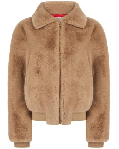 Nooki Design Women's Neutrals Beatrix Faux Fur Bomber In Camel In Brown