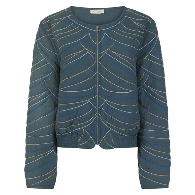Nooki Design Women's Amber Quilted Bomber - Teal Blue