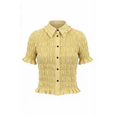 Nooki Design Women's Astrid Gingham Blouse - Yellow In Orange