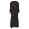 Nooki Design Kira Printed Velvet Dress In Black