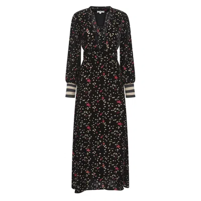 Nooki Design Kira Printed Velvet Dress In Black