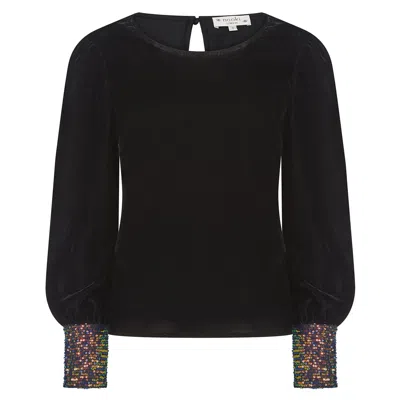 Nooki Design Women's Black Erin Velvet Top