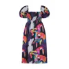NOOKI DESIGN WOMEN'S BLACK RUBY PRINTED BANDEAU DRESS