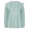 Nooki Design Women's Blue Arlington Blouse - Duck Egg In Blue