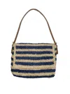 Nooki Design Women's Blue / Brown Bella Crochet Stripe Bag In Navy In Blue/brown