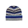 Nooki Design Women's Blue Dora Chevron Beanie In Navy Mix In Gray