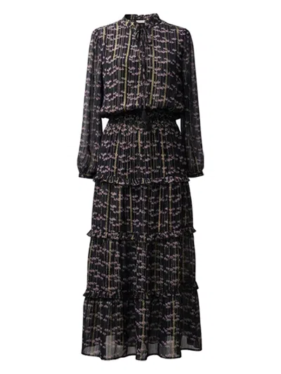 Nooki Design Women's Blue Hudson Dress - Multi In Black