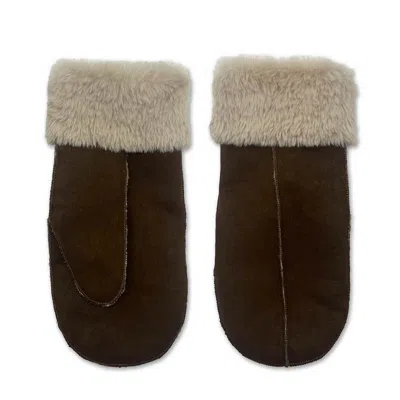 Nooki Design Women's Brown Fleur Mittens In Chocolate