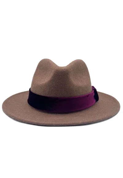 Nooki Design Women's Brown Frankie Wool Fedora-mink In Metallic