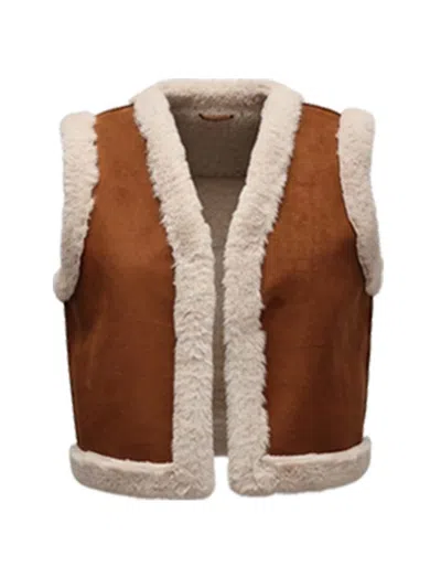 Nooki Design Women's Brown Gigi Faux Fur Gilet - Tan