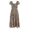 Nooki Design Women's Brown Martha Tiered Dress - Leopard In Brown