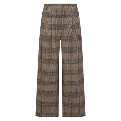 Nooki Design Women's Brown Regan Check Trousers