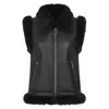 Nooki Design Women's Devina Leather Look Biker Gilet - Black In Black