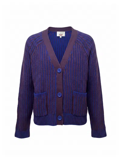 Nooki Design Women's Fabian Grandad Cardigan - Blue Mix