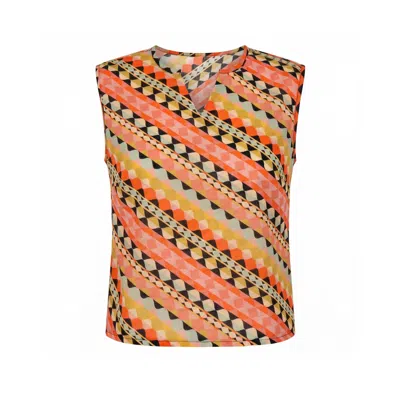 Nooki Design Women's Georgia  Geometric Printed Knot Top In Multi