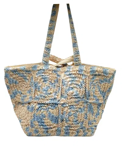 Nooki Design Glasto Crochet Tote-blue