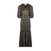 Nooki Design Women's Gold / Brown Vivianna Lame Dress In Green