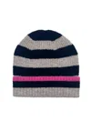 Nooki Design Women's Green / Black / Blue Farah Knitted Stripe Beanie-black In Black