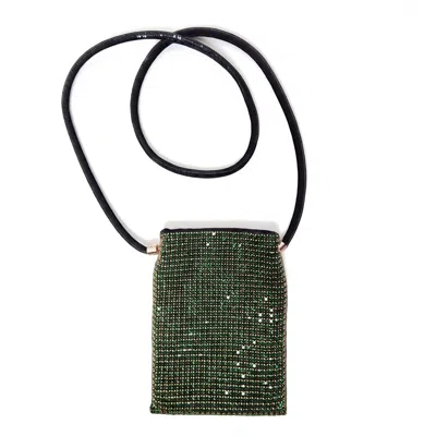 Nooki Design Women's Green Crystal Pouch - Emerald