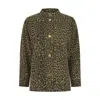 Nooki Design Women's Green Elliot Jacket In Khaki Leopard Print In Green