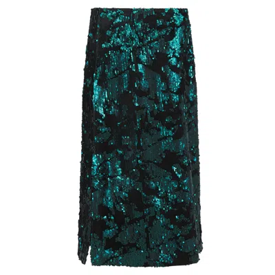 Nooki Design Women's Green Meleka Sequin Skirt-emerald