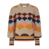 Nooki Design Women's Mabel Scallop Pattern Jumper In Brown In Multi