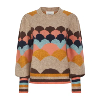 Nooki Design Women's Mabel Scallop Pattern Jumper In Brown