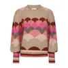 Nooki Design Women's Mabel Scallop Pattern Jumper In Pink In Brown