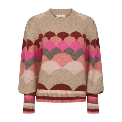 Nooki Design Women's Mabel Scallop Pattern Jumper In Pink
